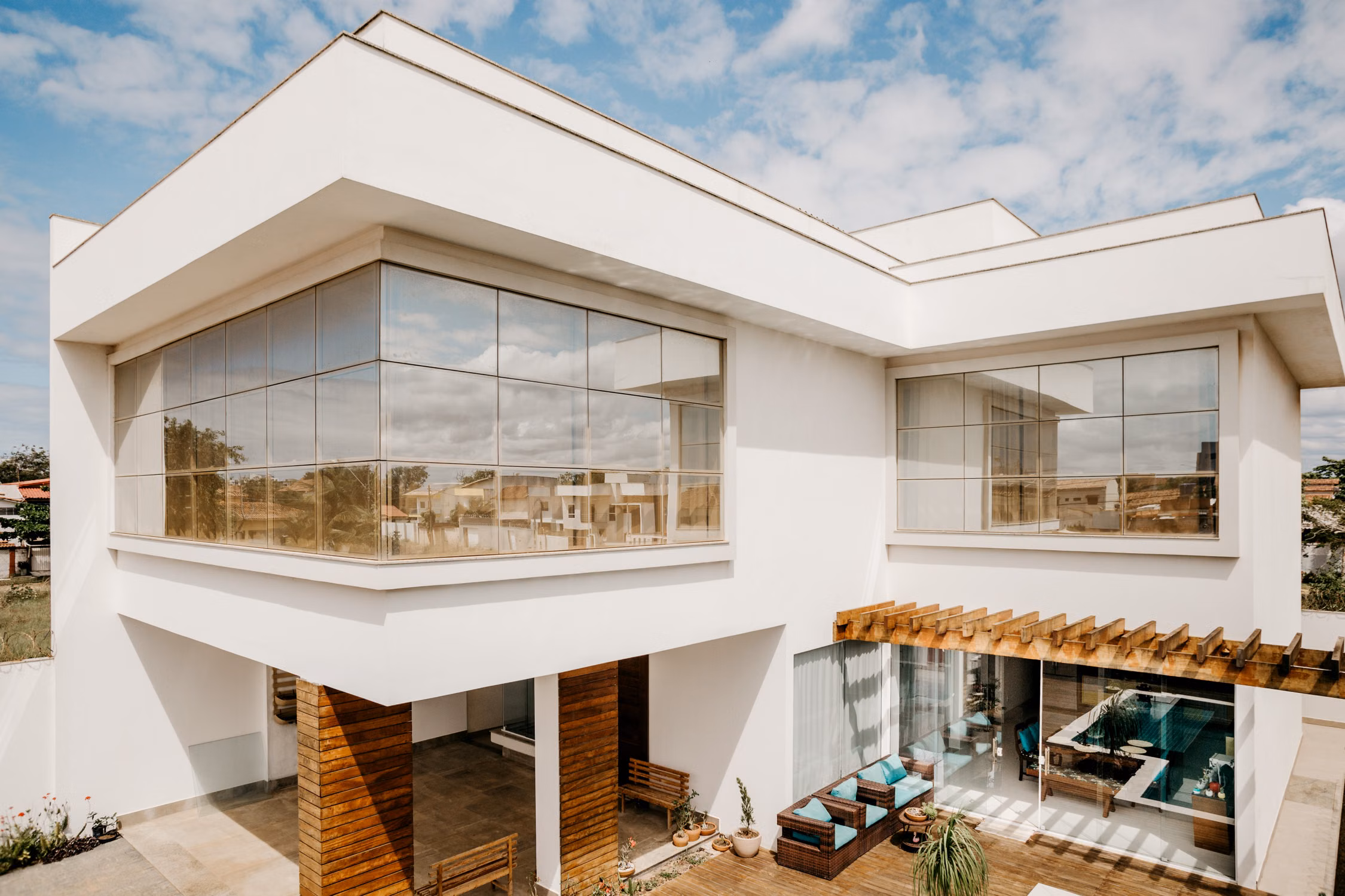 Illustrative stock photograph of a modern residential exterior